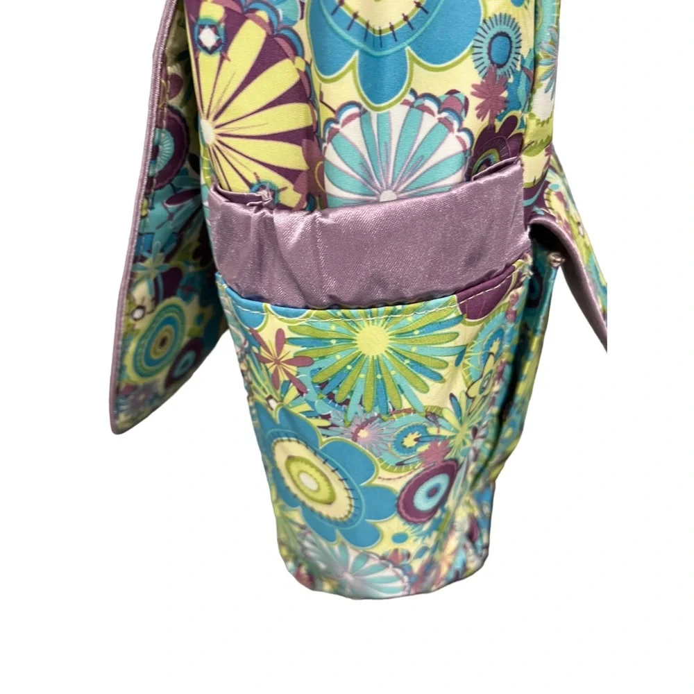 JU JU BE LARGE LAVENDER & GREEN FLORAL DIAPER CARRY BAG